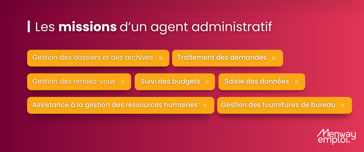 missions agent administratif